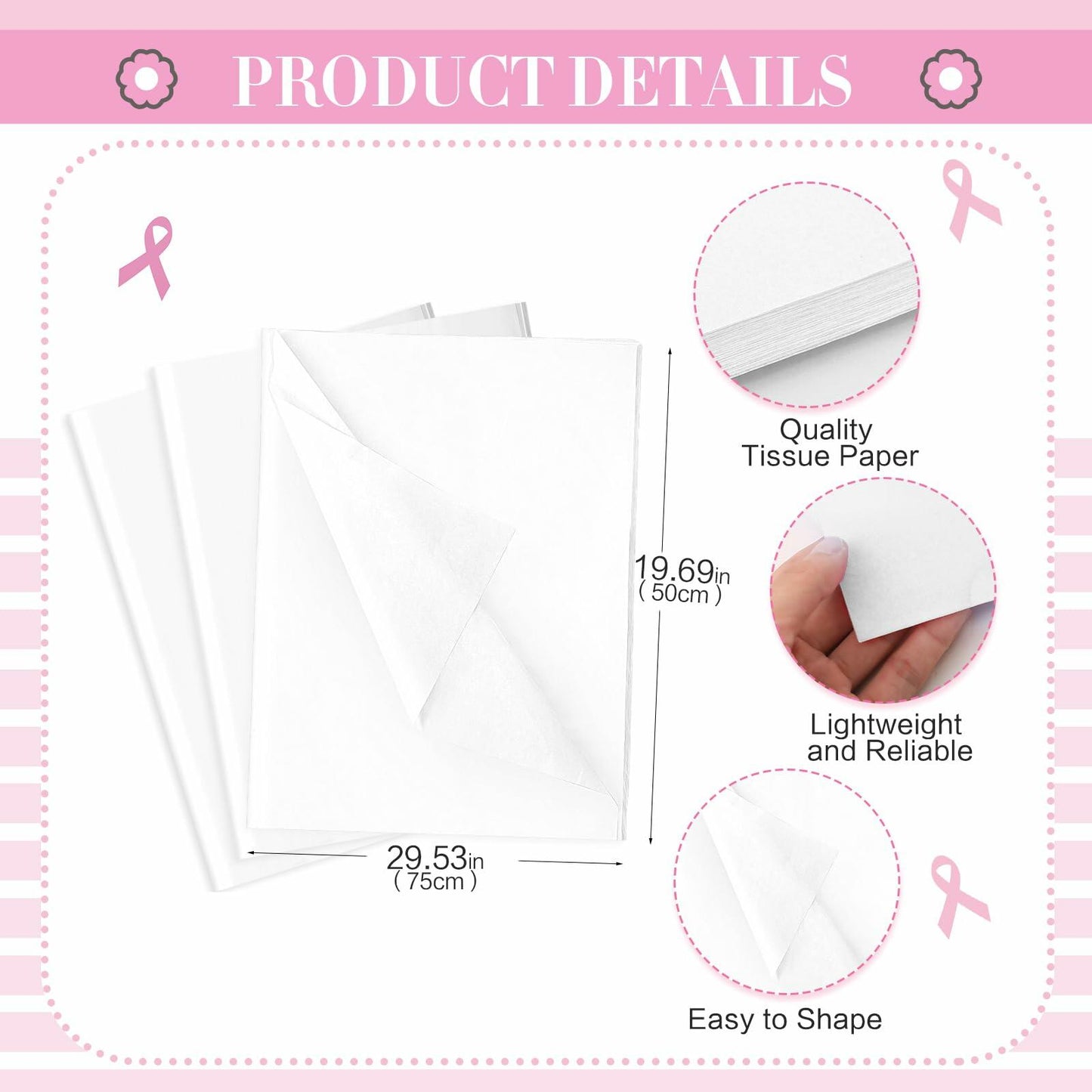 Abbylike 36 Pcs Breast Cancer Awareness Gift Bags Pink Ribbon Pink Color