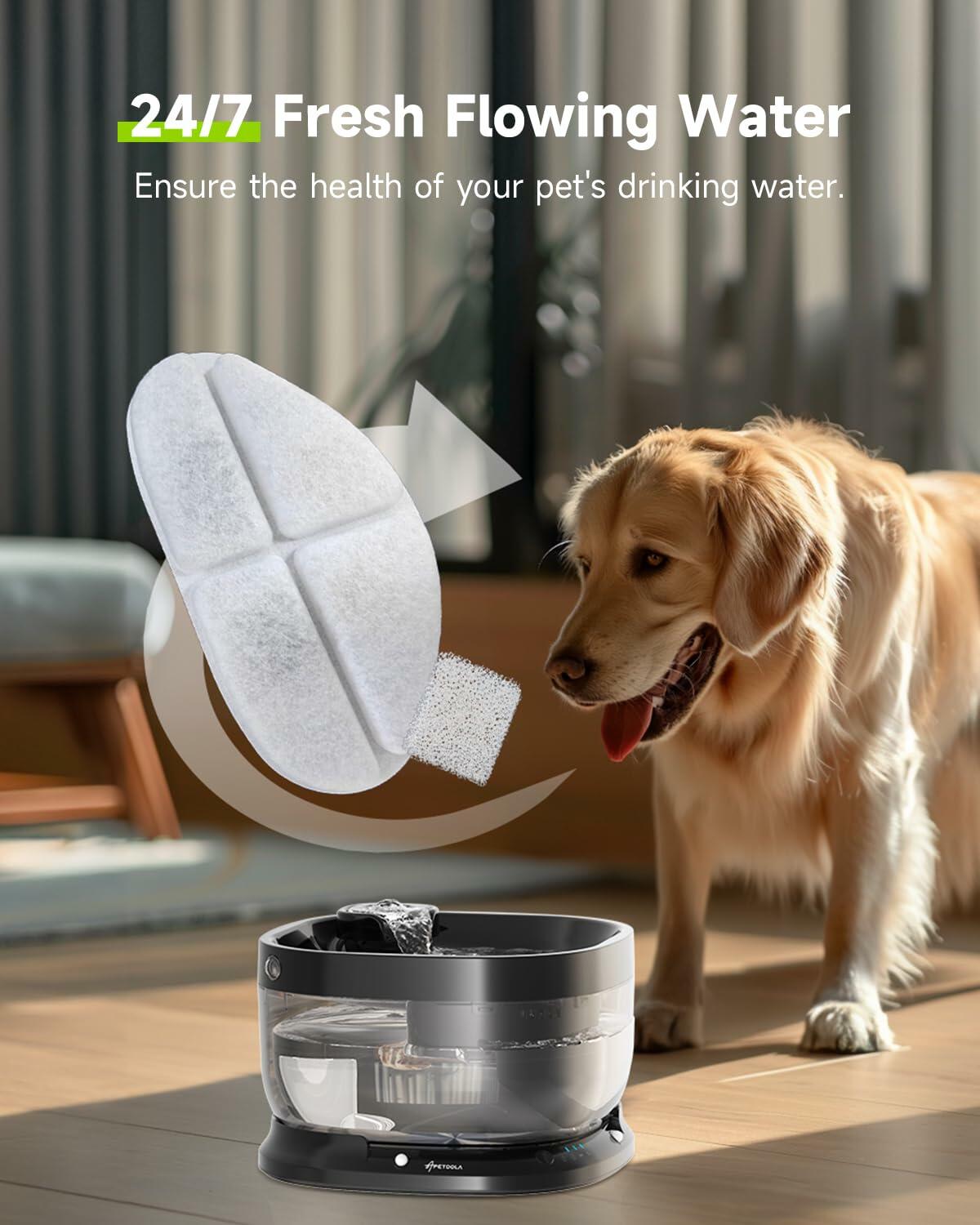 APD APETDOLA Wireless Dog Water Fountain Filters 5Layer Replacement 10Pack White