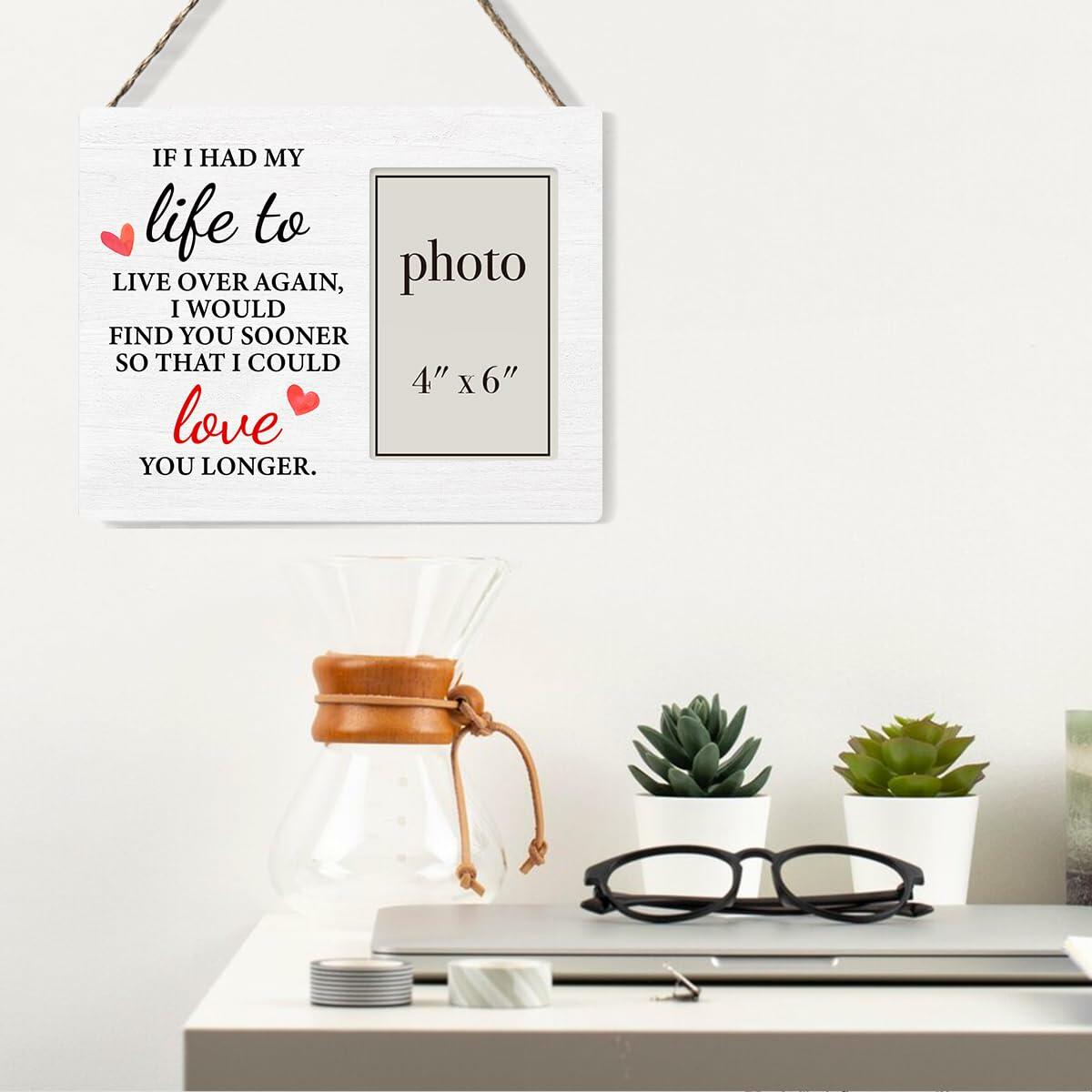 QZJ Anniversary Wood Picture Frame Multicolour 4x6 Inch Wedding Valentines Gift