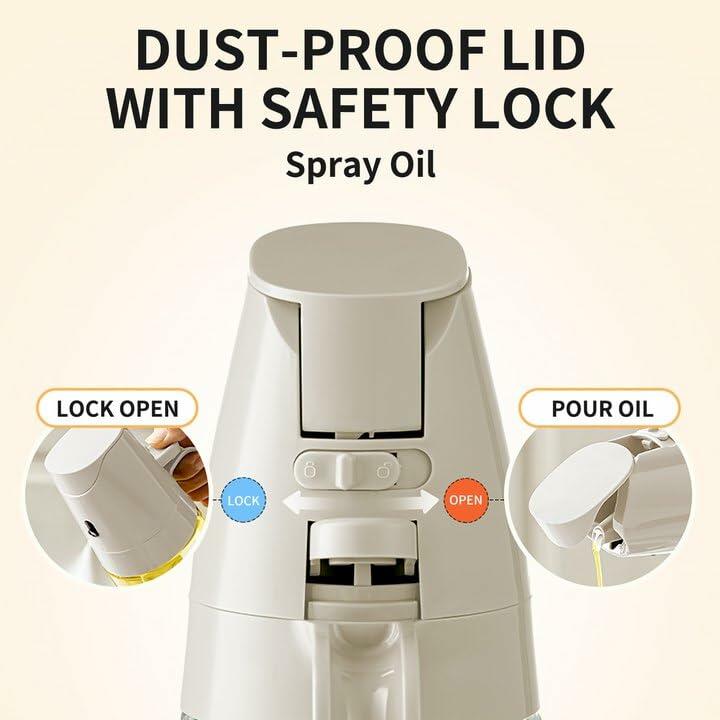 MDZF SWEET HOME Oil Sprayer 2 in 1 Olive Oil Dispenser 500ml White Glass