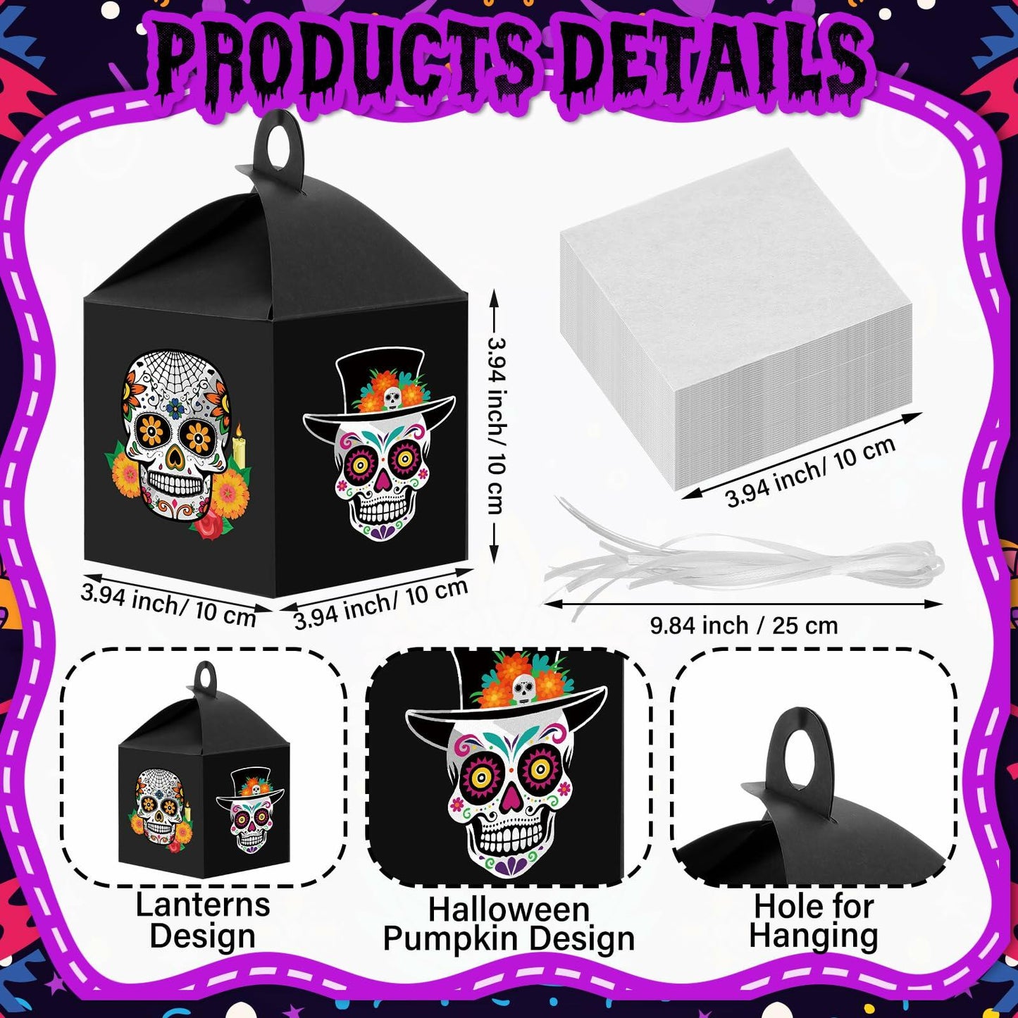 VIHOSE 12 Sets Day of The Dead Sugar Skull Masks Craft Kits Bulk Halloween Decor
