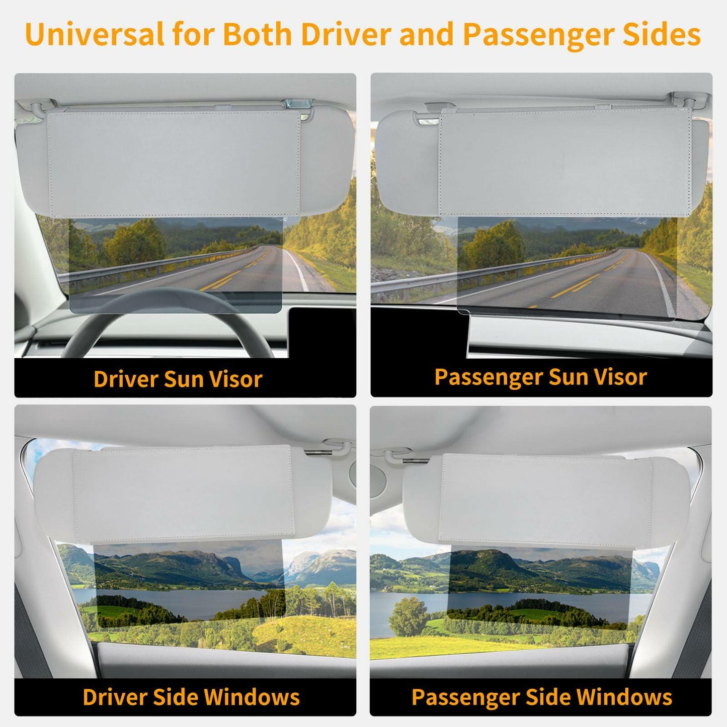 Uxcer Polarized Sun Visor Extender UV400 PC Lens Gray Sunshade Blocker