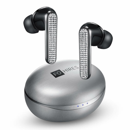 FOHIRES Diamond S Wireless Earbuds Rhinestone Handcrafted Black