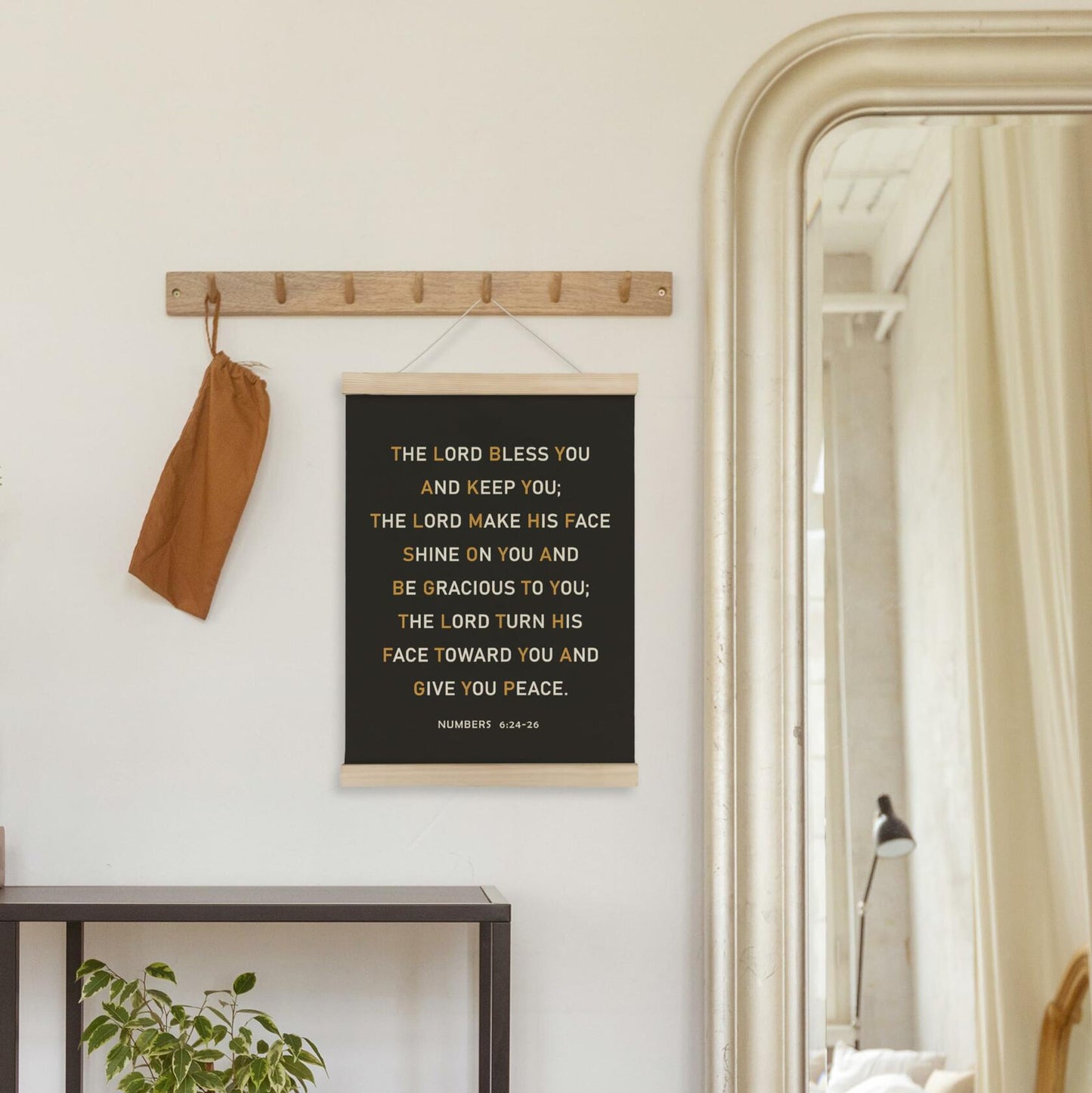 HRQKO Christian Numbers 6 24-26 Wall Art Poster Hanger Frame Black 12x16