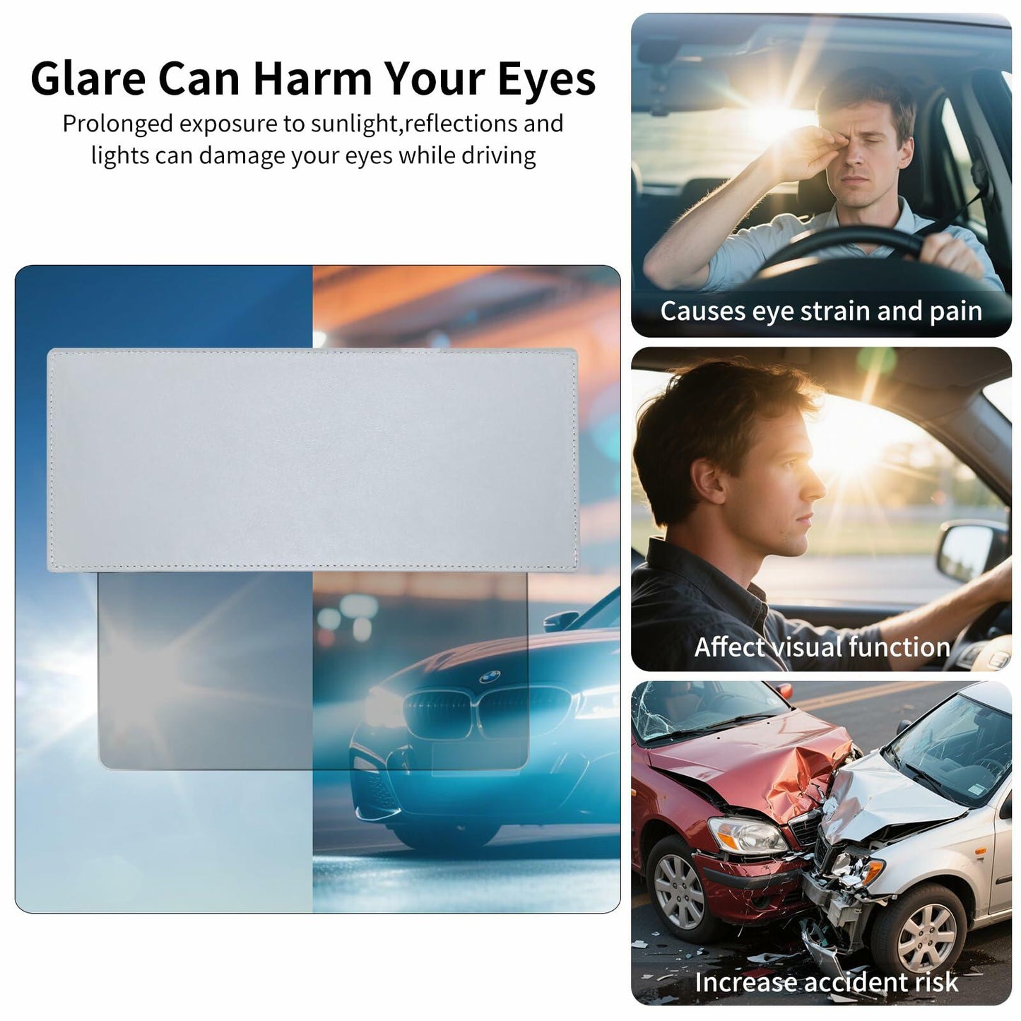 Uxcer Polarized Sun Visor Extender UV400 PC Lens Gray Sunshade Blocker