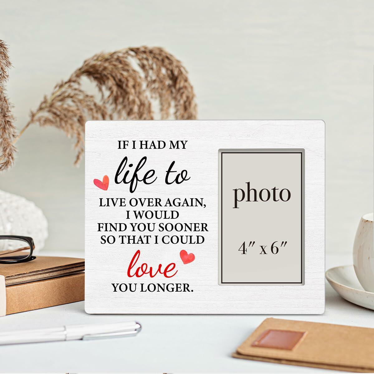 QZJ Anniversary Wood Picture Frame Multicolour 4x6 Inch Wedding Valentines Gift