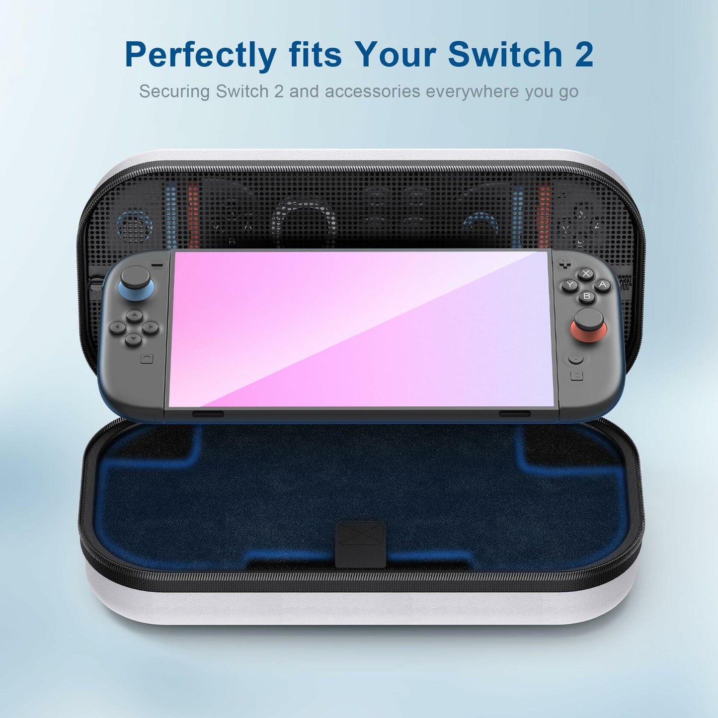 STARTRC GAMES Switch 2 Carrying Case Large Capacity PU Hard Travel Bag White