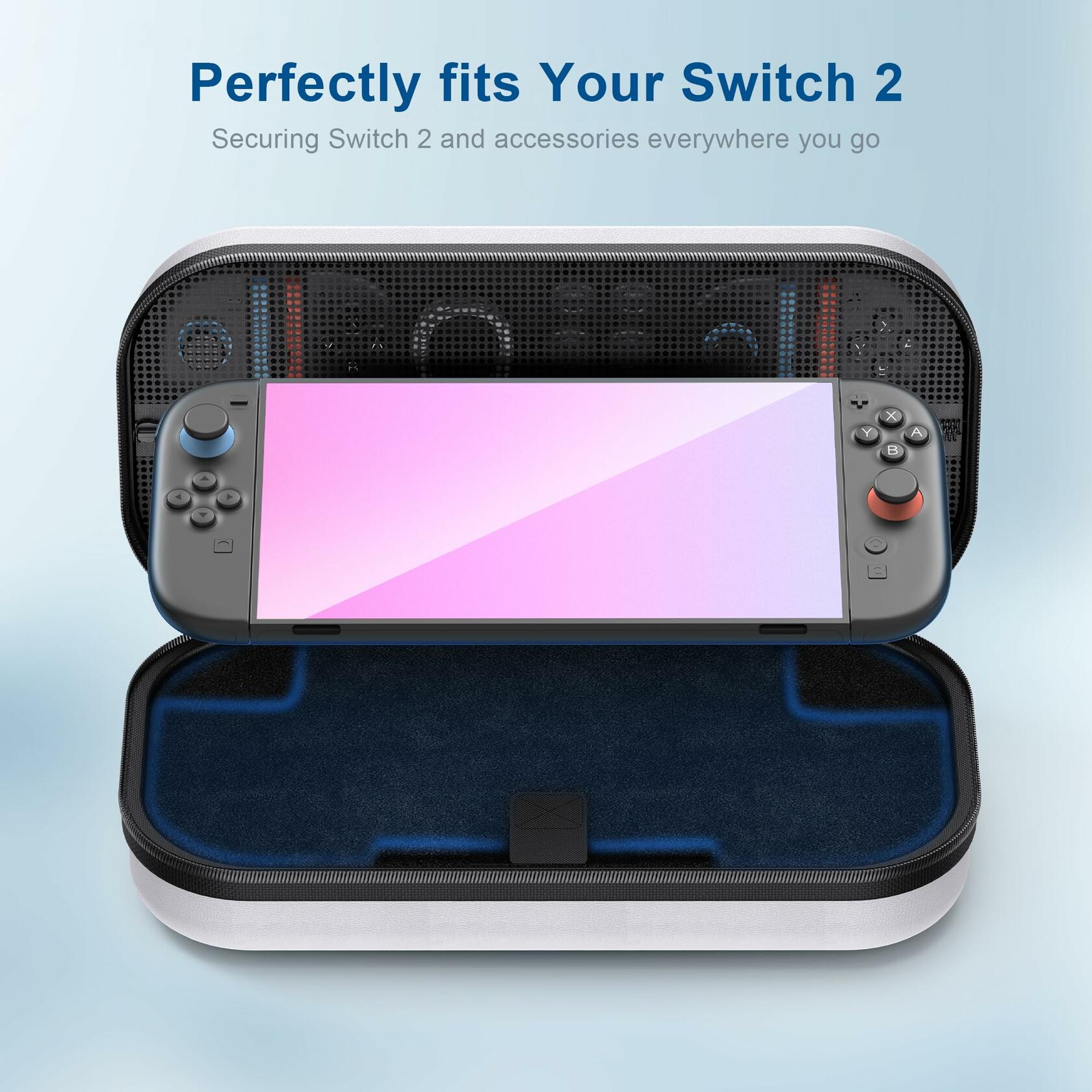 STARTRC GAMES Switch 2 Carrying Case Large Capacity PU Hard Travel Bag White