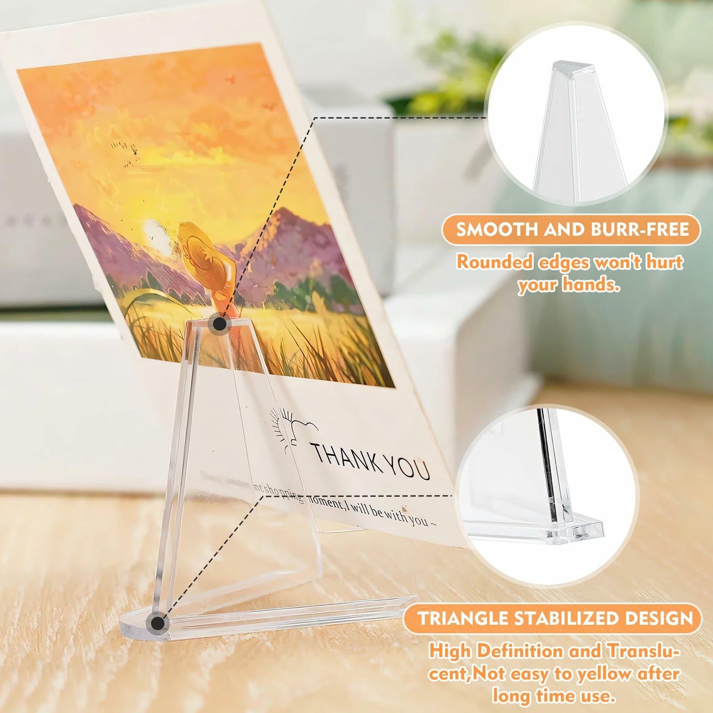 HiShutiao Acrylic Card Display Stand 2.68in White 12 Packs