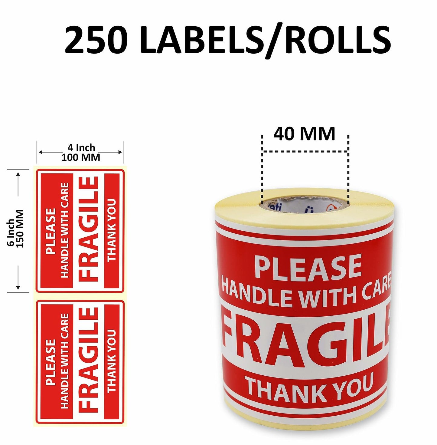 hazır etiketler Fragile Stickers 4x6 Inch Shipping Moving Packing 250 Labels