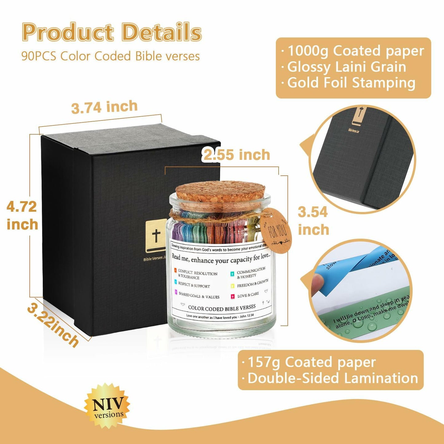 Bible Verse Jar Scripture Prayer Cards Spiritual Religious Christian Gift