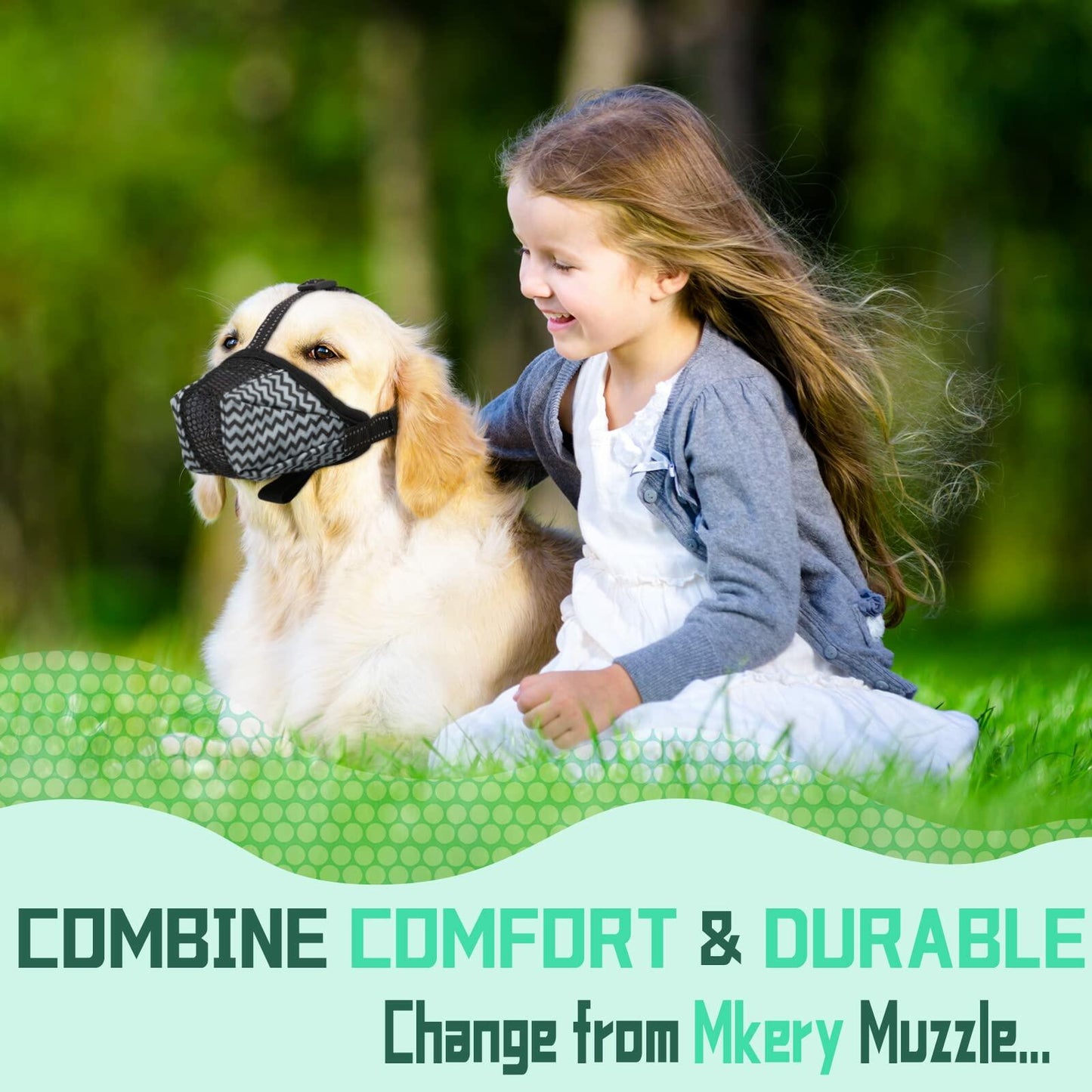 Mkerycww Dog Muzzle Air Mesh Breathable Soft Basket Adjustable Strap Grey XXL