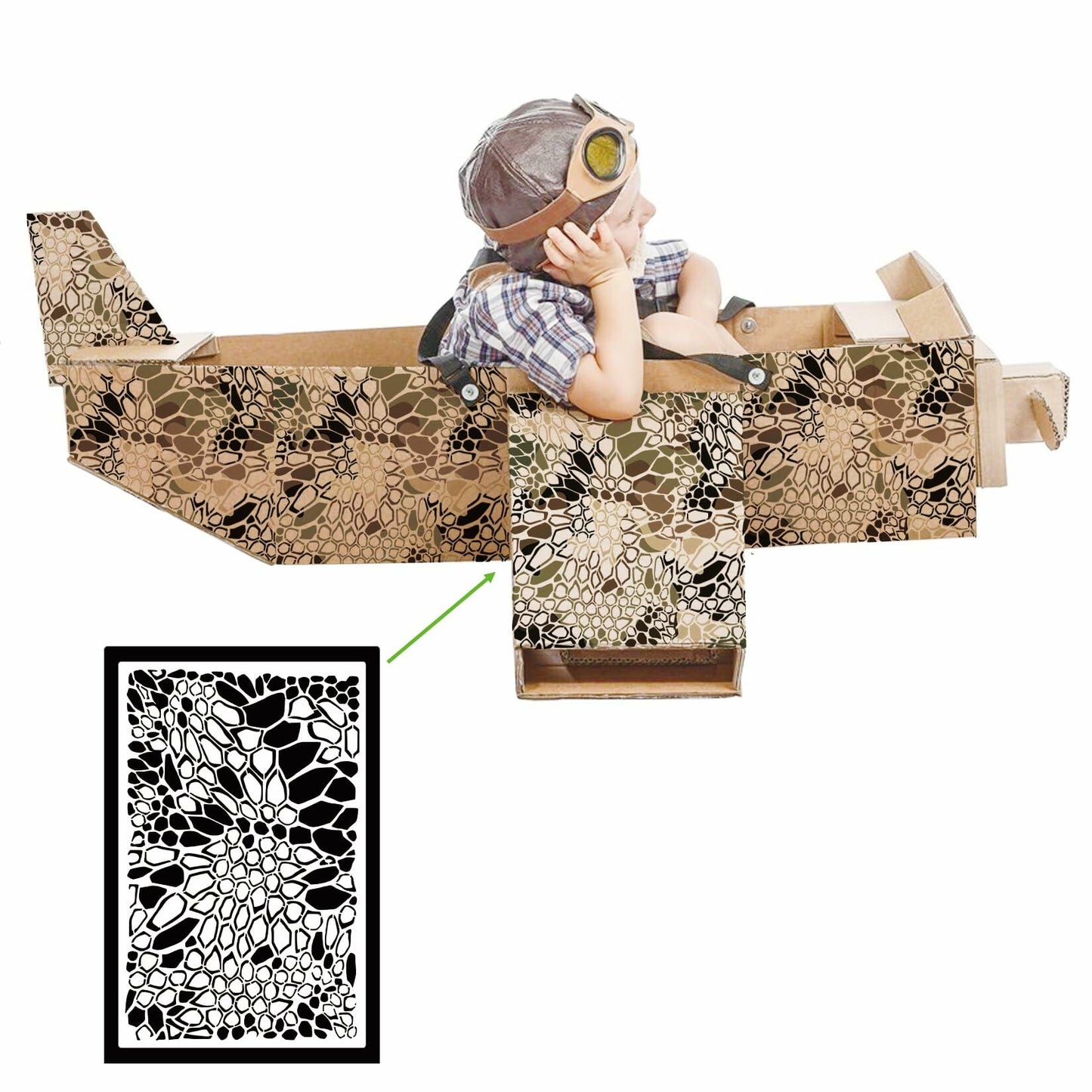Yhliua Camo9 Reusable Camouflage Stencils Wood Boat Painting Kit
