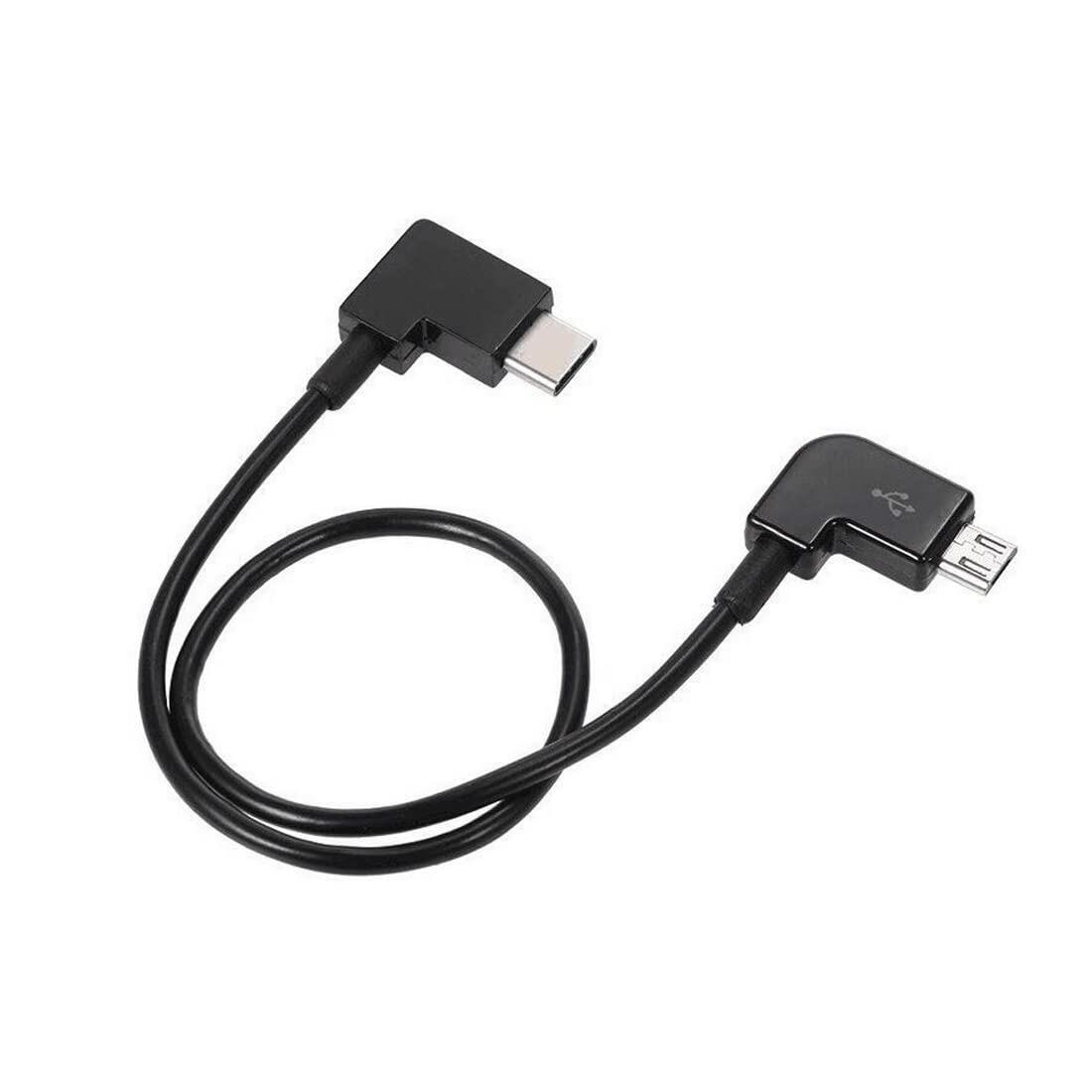 Zigmoon Micro USB to Type C 90° Data Cable for DJI Mavic Pro Spark