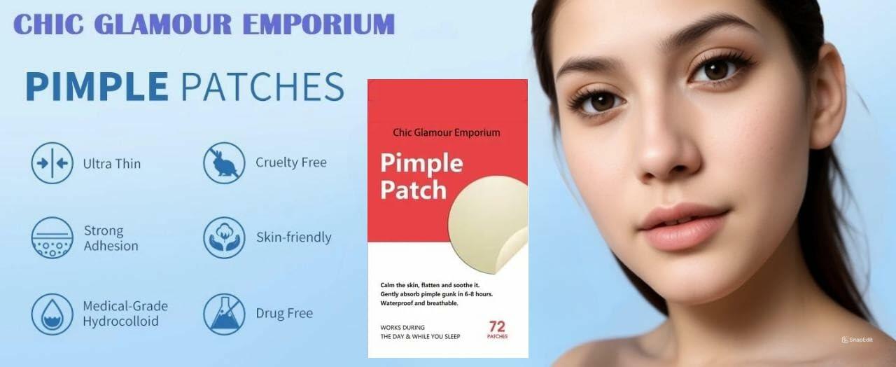 Chic Glamour Emporium Pimple Patch Hydrocolloid Acne Spot Stickers 72 Count