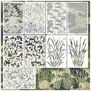 Yhliua Camo9 Reusable Camouflage Stencils Wood Boat Painting Kit