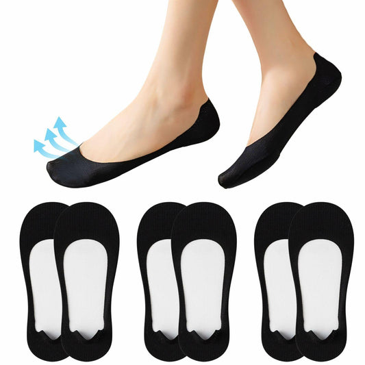 Soxbang 3 Pack No Show Socks Ball-of-Foot Cushion Ultra Low Cut Black Size 5-7.5