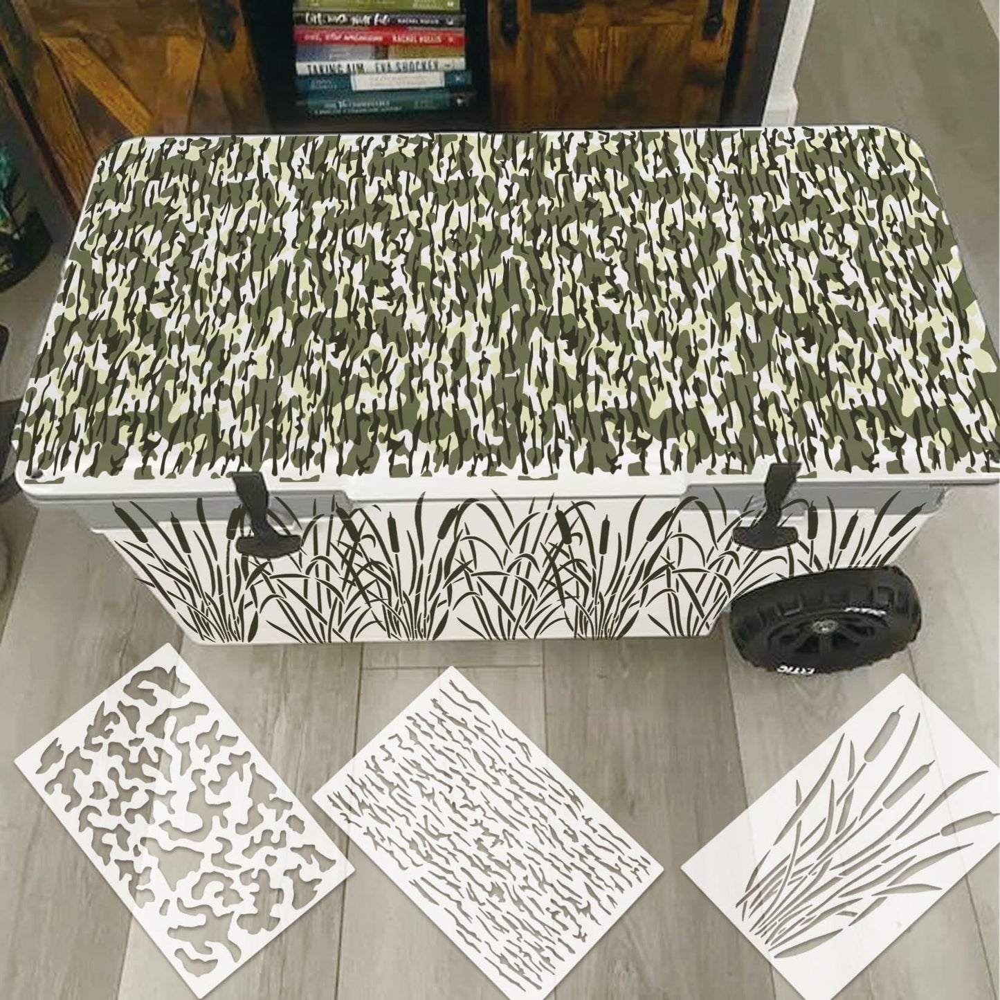 Yhliua Camo9 Reusable Camouflage Stencils Wood Boat Painting Kit