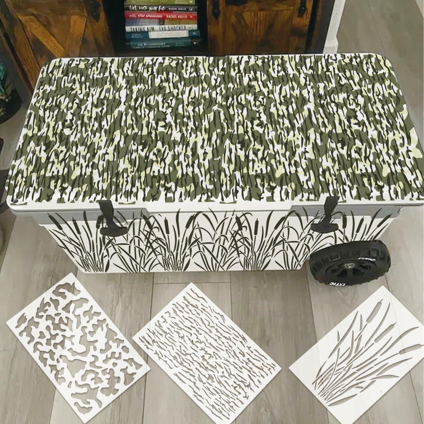 Yhliua Camo9 Reusable Camouflage Stencils Wood Boat Painting Kit