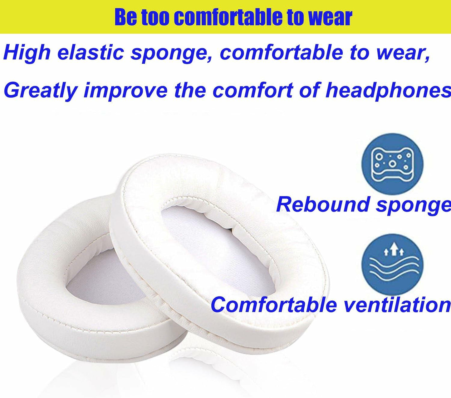 ACCIUK Ear Pad Replacement for ATH M50X MSR7 Headphones White