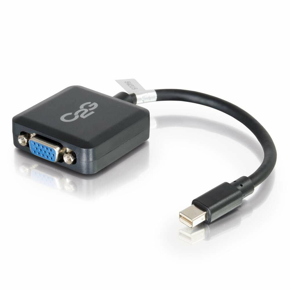 C2G Mini DisplayPort to VGA Adapter Male to Female Black 8in Cable 54315