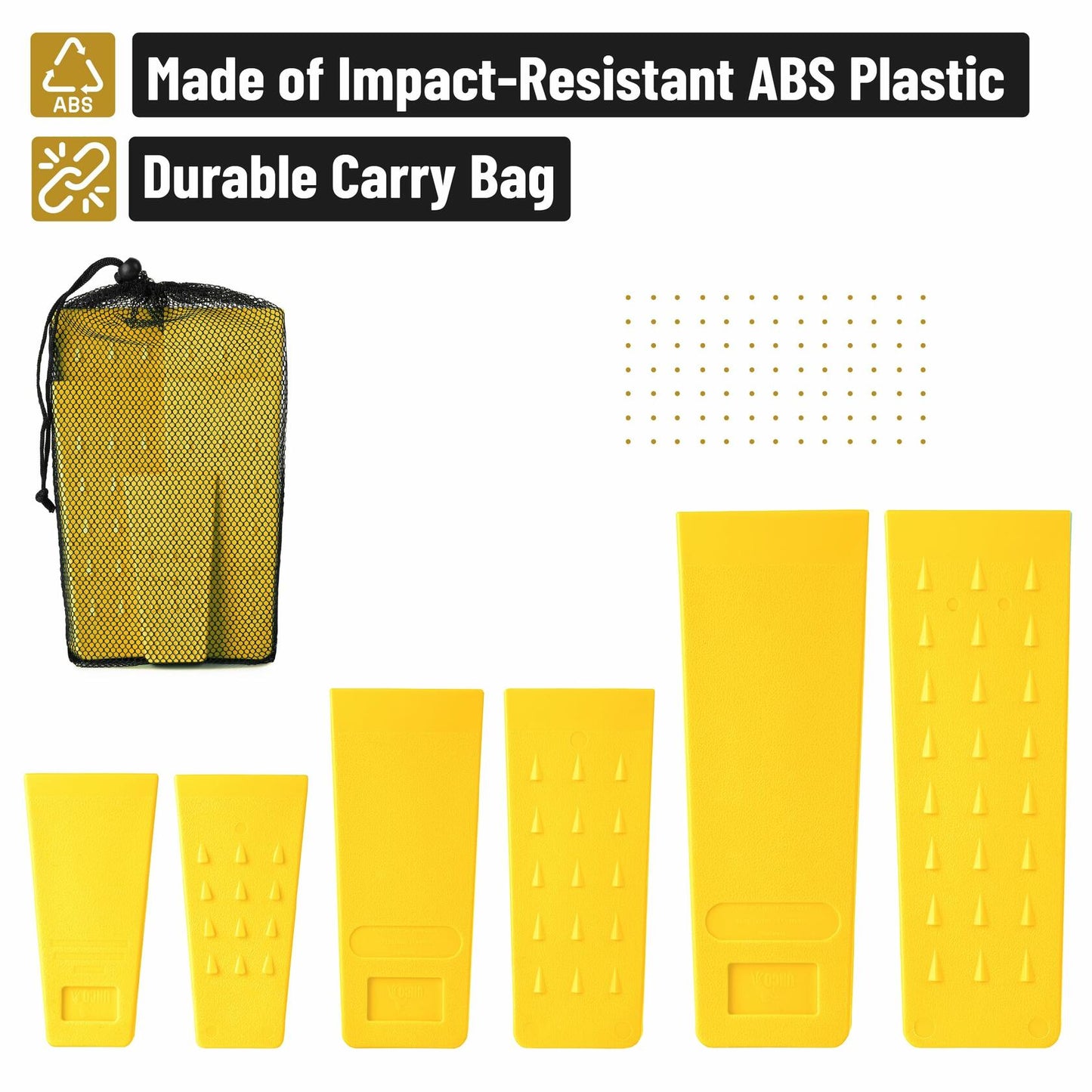 UNCO Tree Felling Wedges 6 pcs 5.5" 8" 10" Yellow with Storage Bag