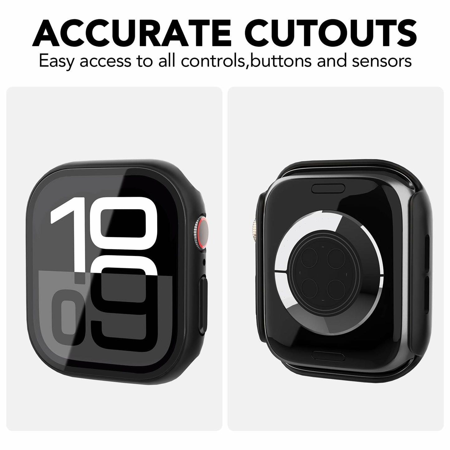SPGUARD Apple Watch Series 11 10 42mm Hard Case Screen Protector 2 Pack