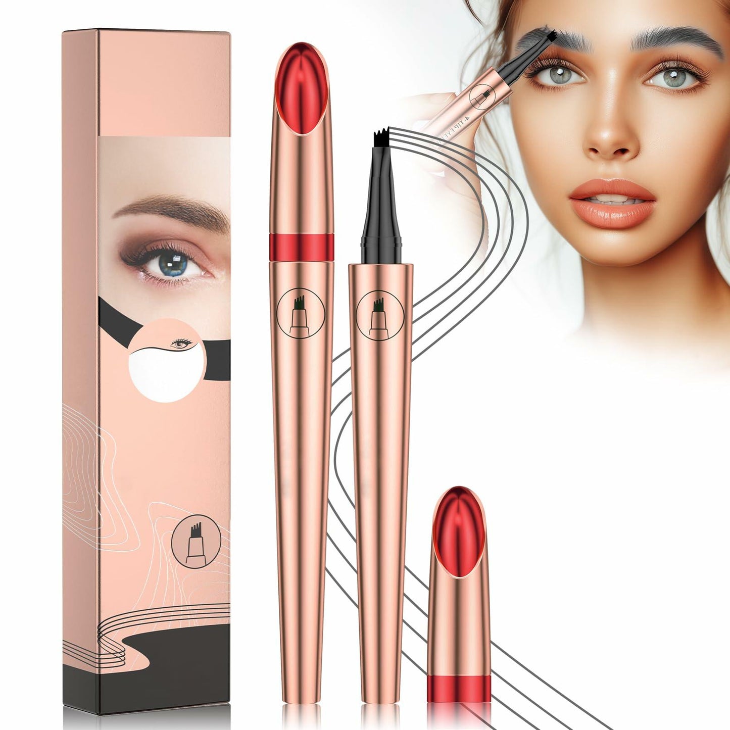 YIWANLLE 3D Microblading Eyebrow Tattoo Pencil Waterproof A-Gray 1 Count