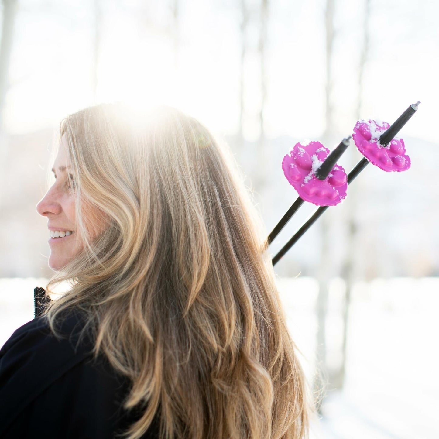 Stoke Tracks Mountain Lion Paw Ski Pole Baskets Hot Pink