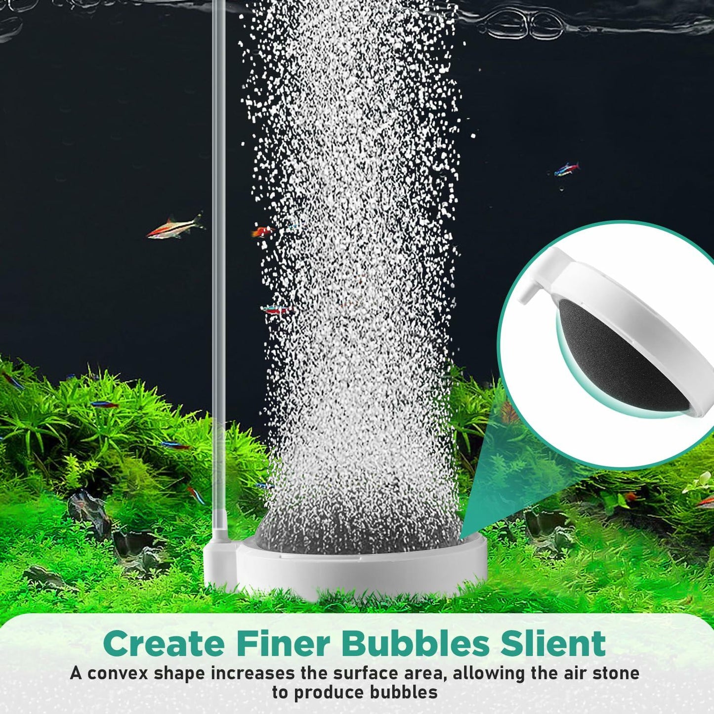 BLOTFISH Nano Air Stone 4-Inch Aquarium Bubbler Quiet High Oxygen Diffusion