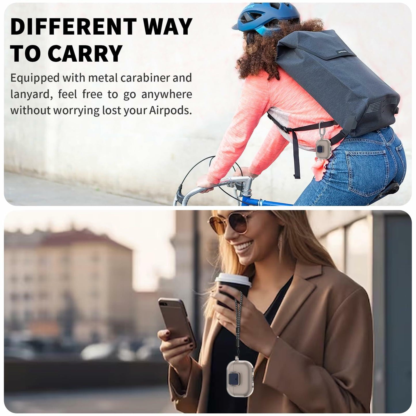 Nimuw Secure Lock Airpods Pro 1st/2nd Gen Case Soft TPU Clear Grey