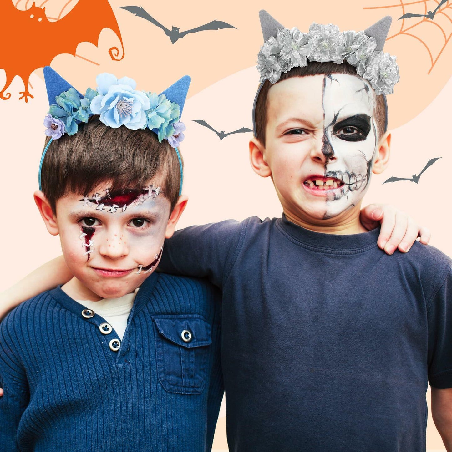 WinnerWhy 4 Pcs Blue Dog Ears Headbands Halloween Cosplay Accessories