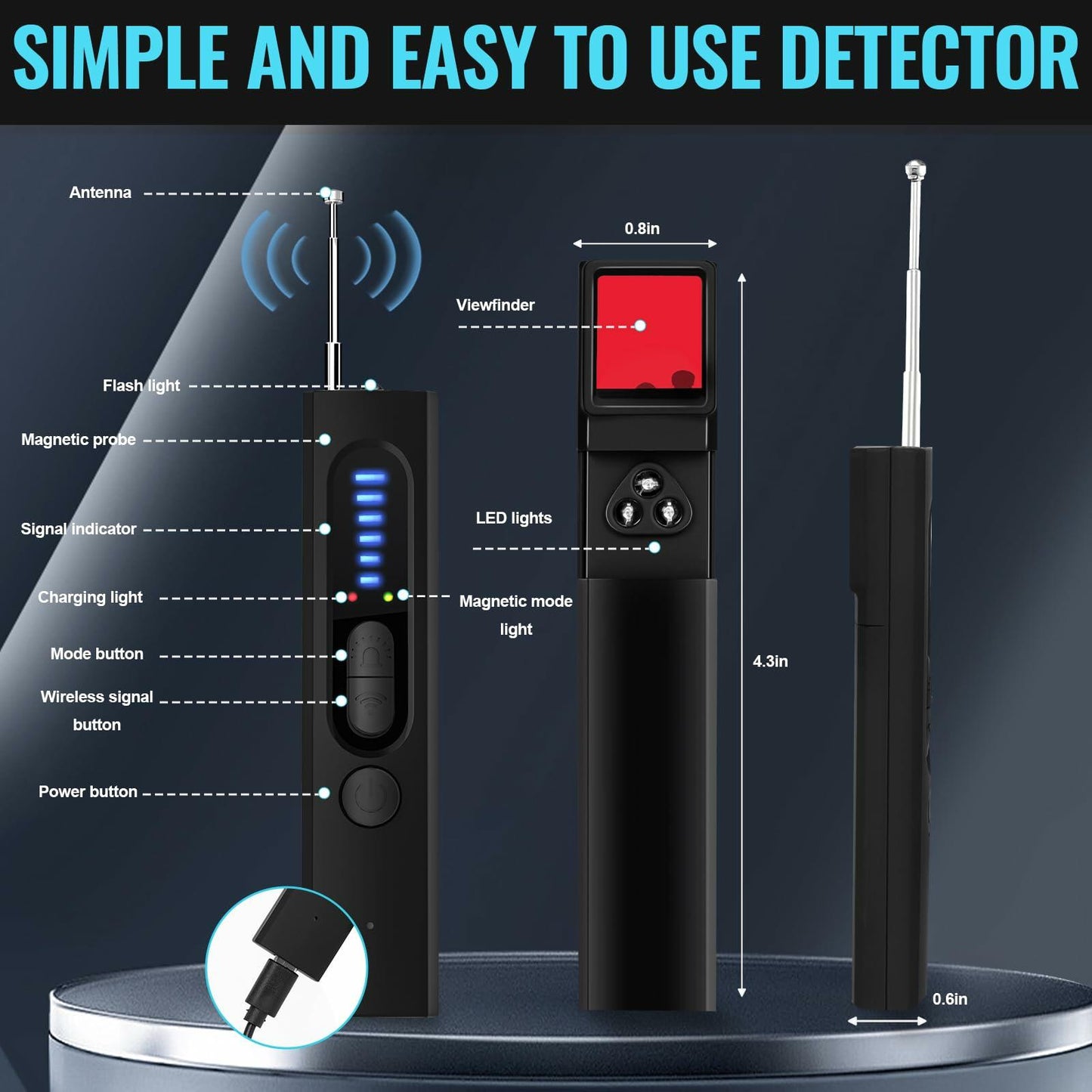 OJR Hidden Camera Detector Anti-Spy Bug GPS Finder for Home Office