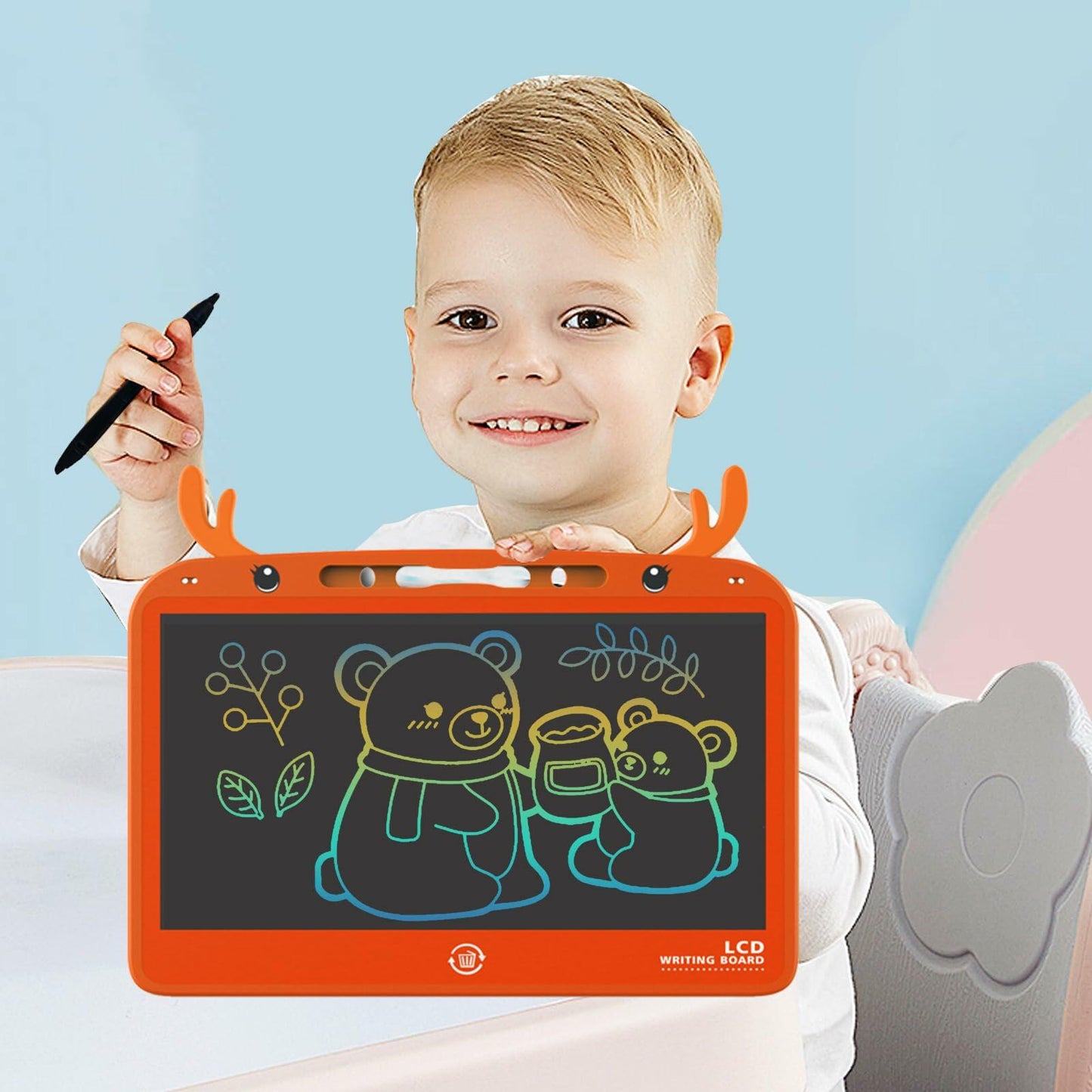 Gosizos Writing Tablet for Kids 13.5 Inch Colorful LCD Erasable Drawing Pad