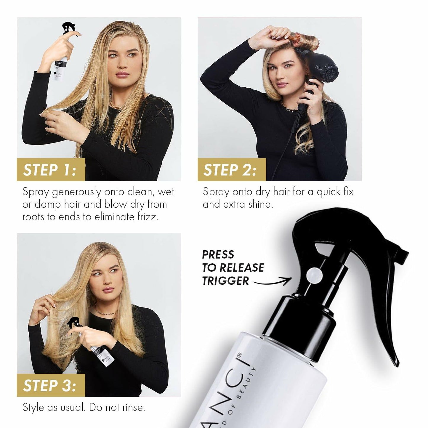 DAMANCI Empowering Blowout Spray Heat Protectant Hair 8oz White Citrus