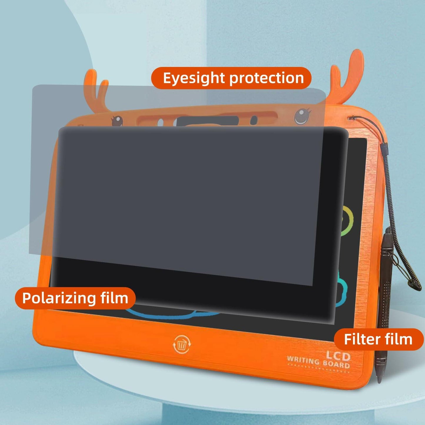 Gosizos Writing Tablet for Kids 13.5 Inch Colorful LCD Erasable Drawing Pad