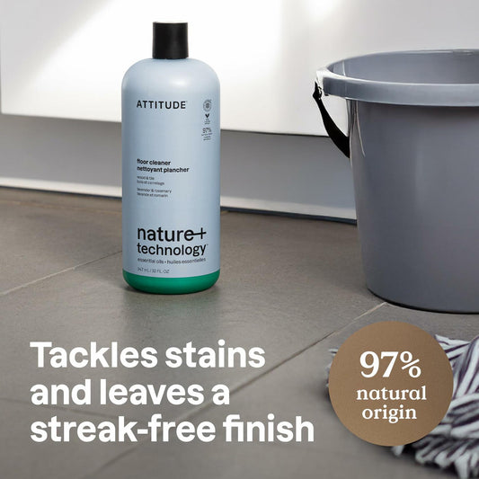 ATTITUDE Floor Cleaner Lavender & Rosemary 32 Fl Oz Natural Origin EWG Verified