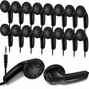 Konohan 100 Pack 3.5mm Earbuds Basic Headphones for Kids Black