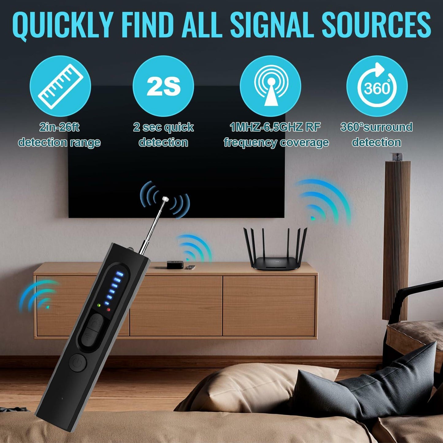 OJR Hidden Camera Detector Anti-Spy Bug GPS Finder for Home Office