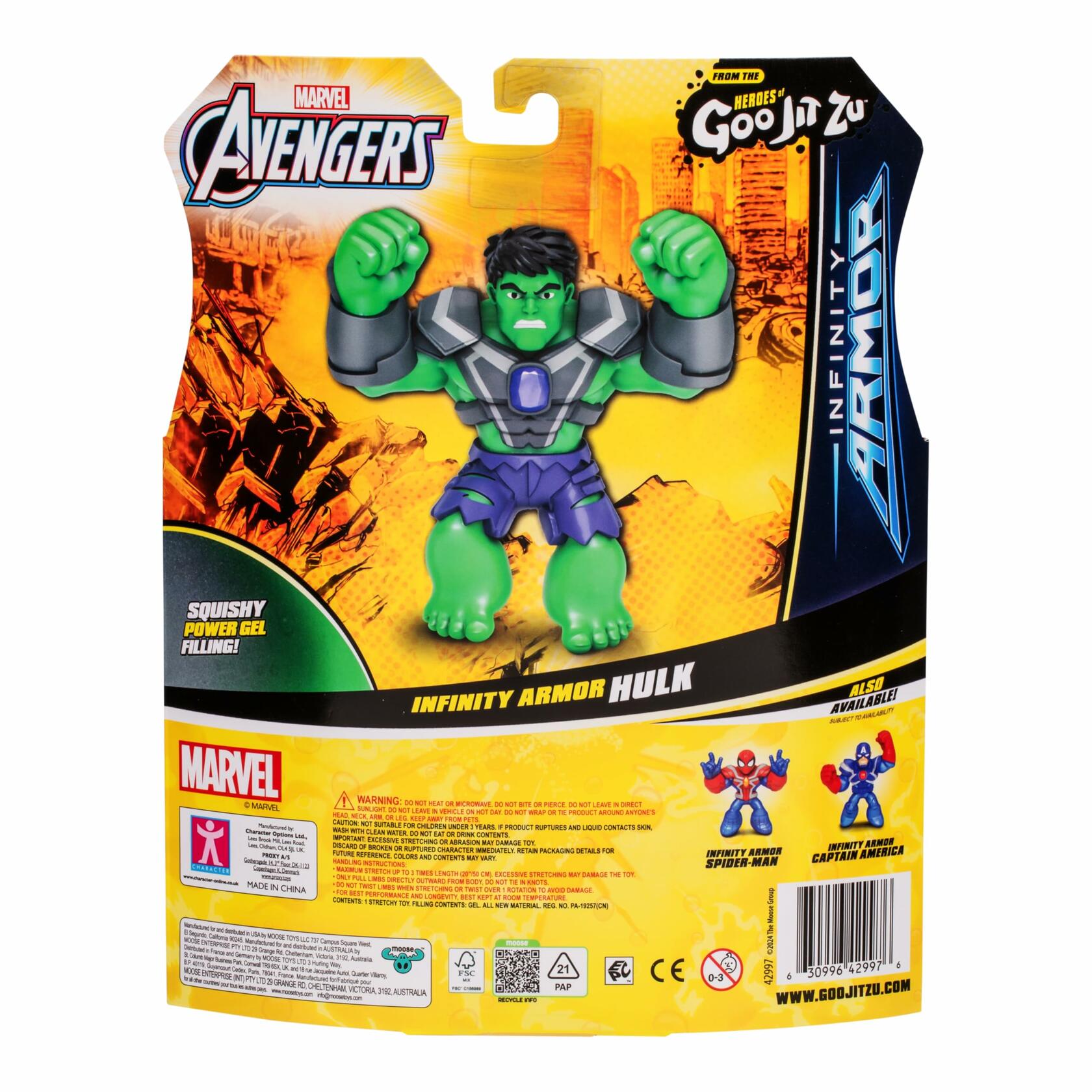 Heroes of Goo Jit Zu Marvel Infinity Armor Hulk Stretchy Action Figure Green
