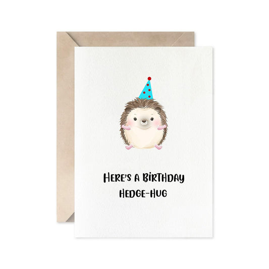 MAGJUCHE Hedgehog Funny Birthday Greeting Card Brown Cute