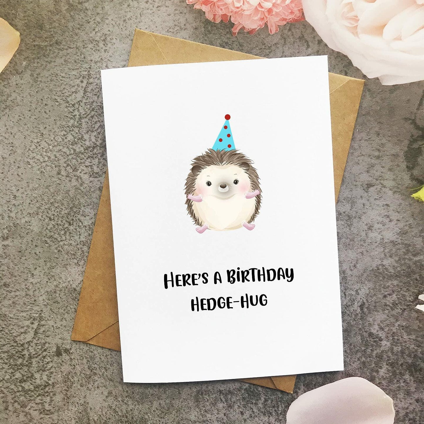MAGJUCHE Hedgehog Funny Birthday Greeting Card Brown Cute