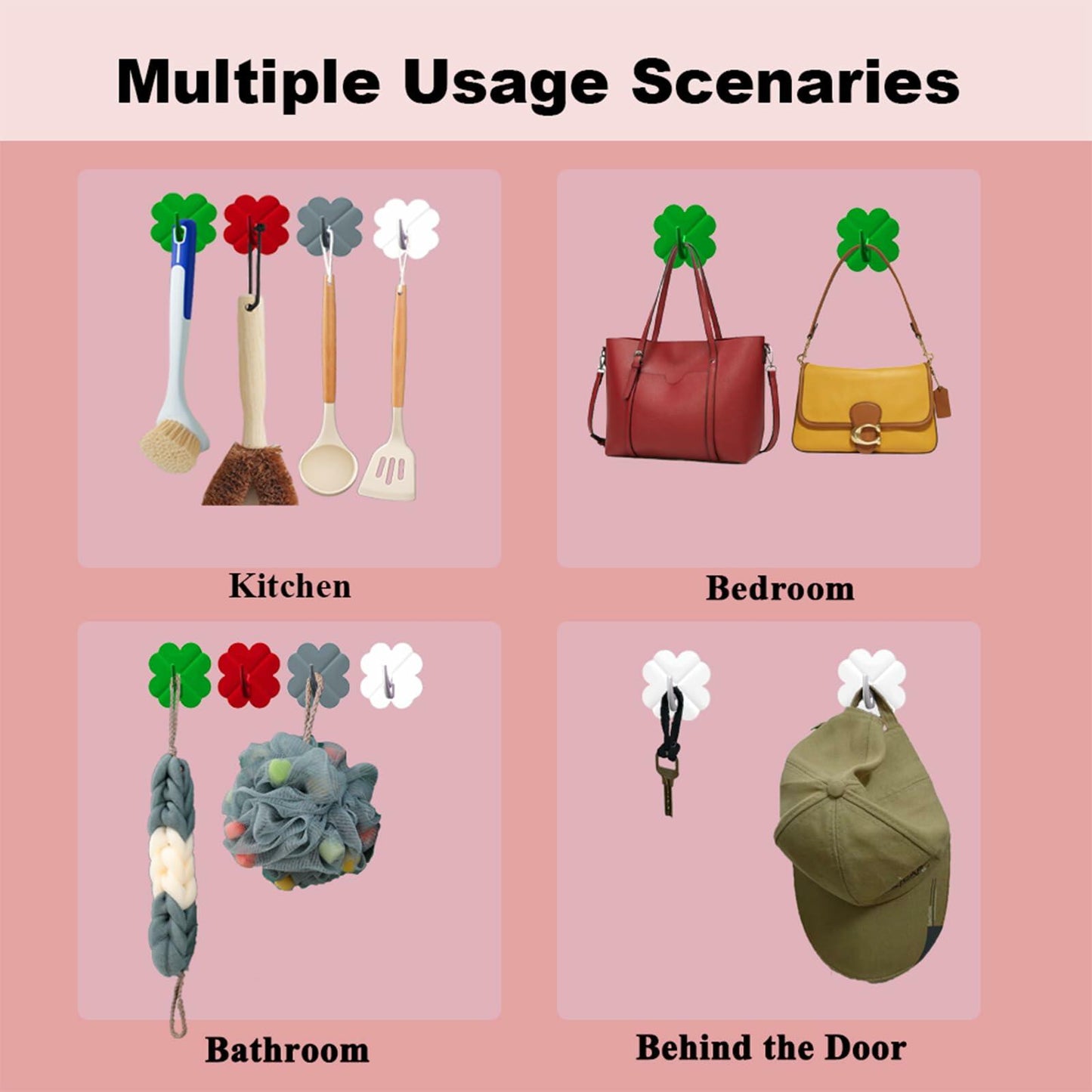 Generic Hooks Hanging Handbag Baseball Cap Golf Bag Hat Towel Hanger 4pcs