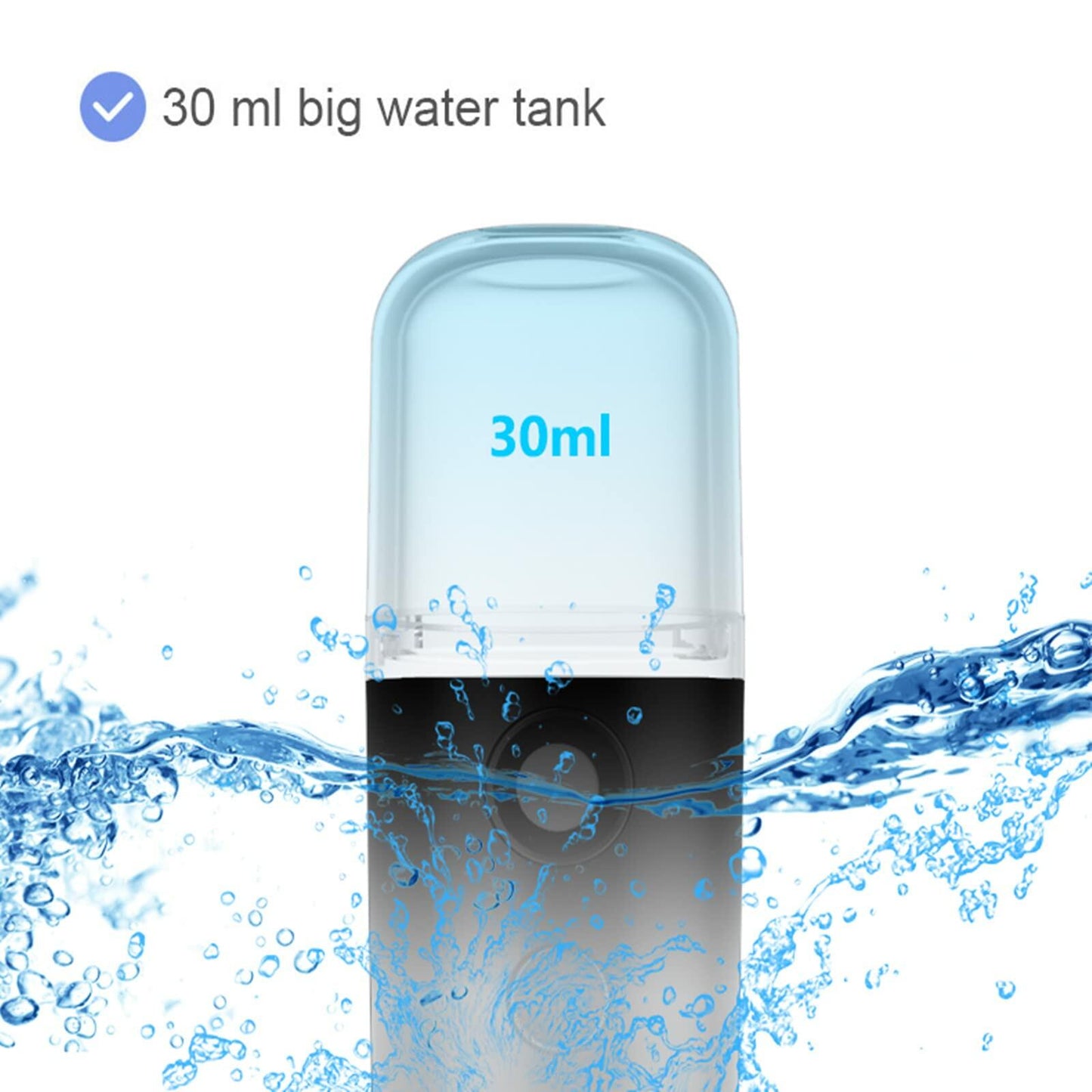 Kingsmile Nano Mist Sprayer Portable Face Humidifier Black 30ML