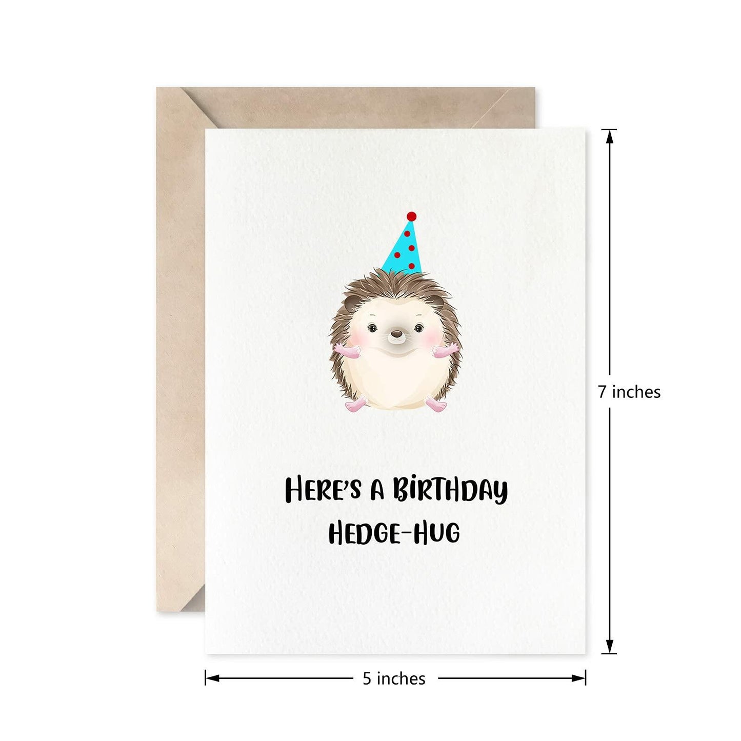 MAGJUCHE Hedgehog Funny Birthday Greeting Card Brown Cute