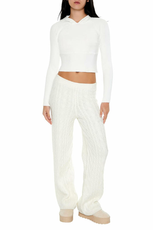 Forever 21 Women's Hooded Raglan Sweater White Size XS