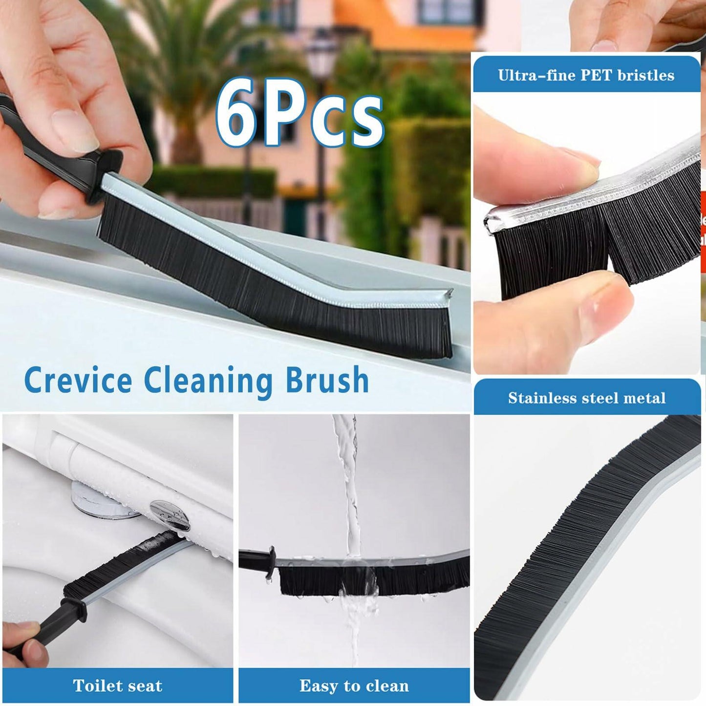 AUDELN Crevice Cleaning Brush Tool Multifunctional Bathroom Kitchen 6Pcs