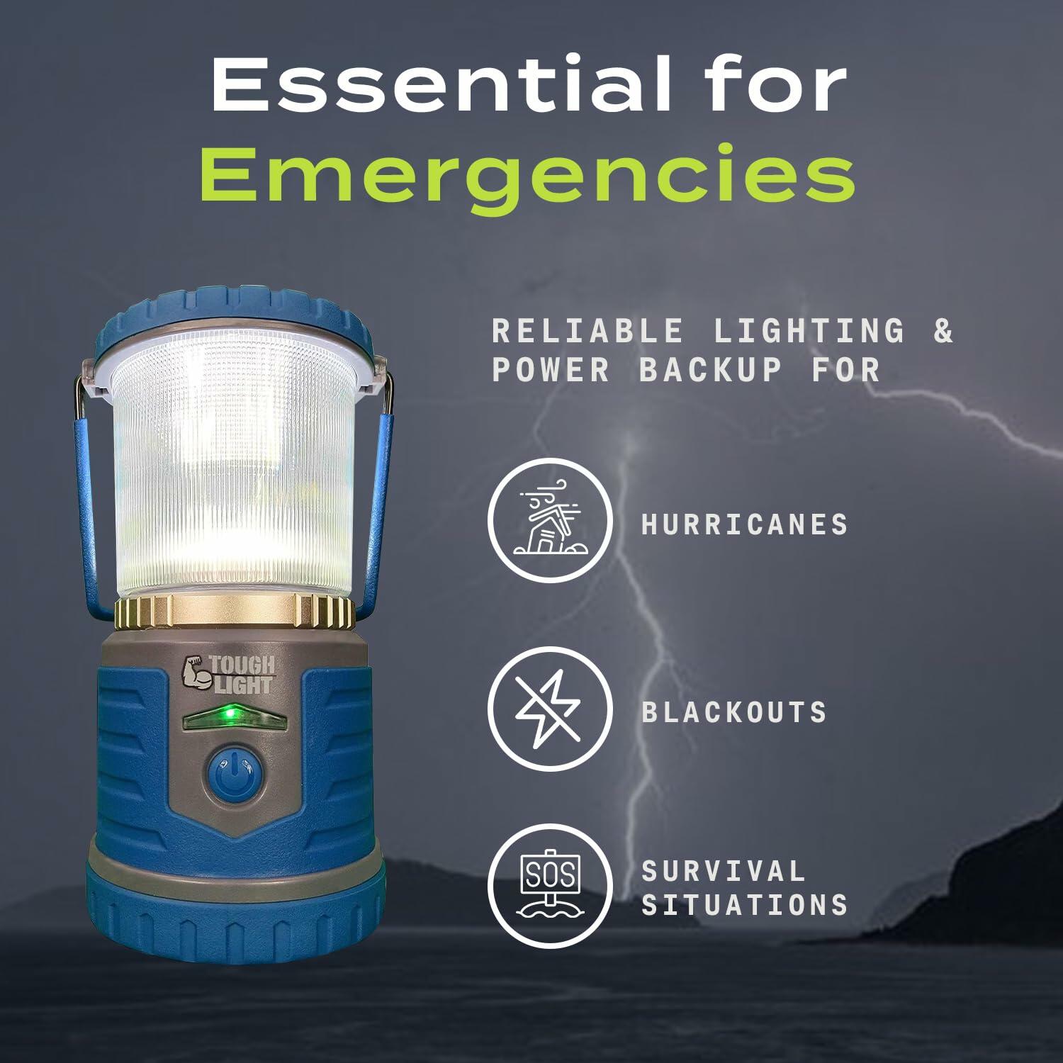 Tough Light USB Rechargeable Camping Lantern 400 Lumens 6000mAh Black