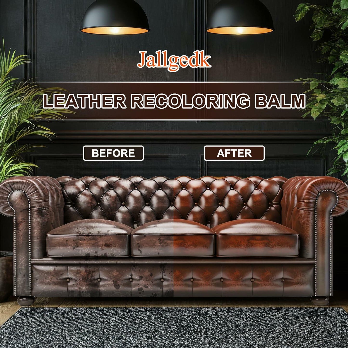 [Like New] Jallgedk Leather Recoloring Balm Leather Repair Kit Furniture Brown