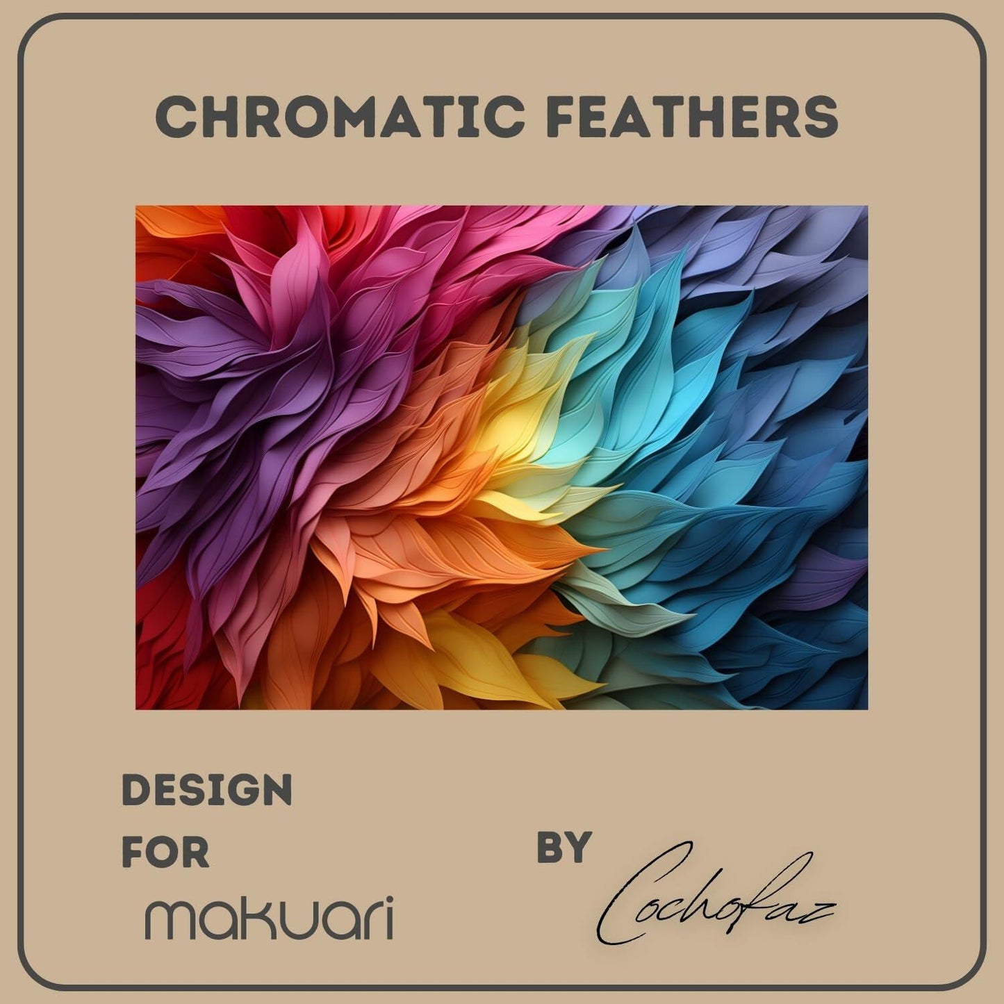 MAKUARI Wooden Puzzle 200 Pieces Rainbow Feathers Colorful Jigsaw Game